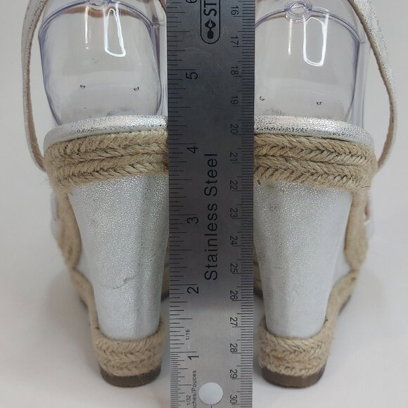 Refresh Beverly Silver Rhinestone Wedges Women's Size 7.5 - Picture 5 of 12